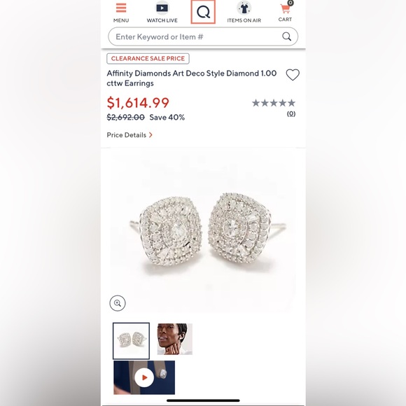 Affinity Diamond Art Deco Design Baguette and Round Cluster Earrings 14k BNIB